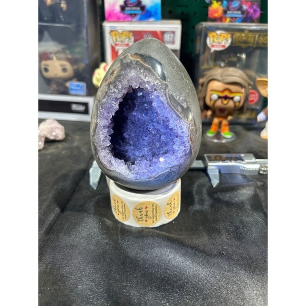 Amethyst Geode Egg Polished Crystal Specimen Purple Quartz 125mm - Picture 1 of 9